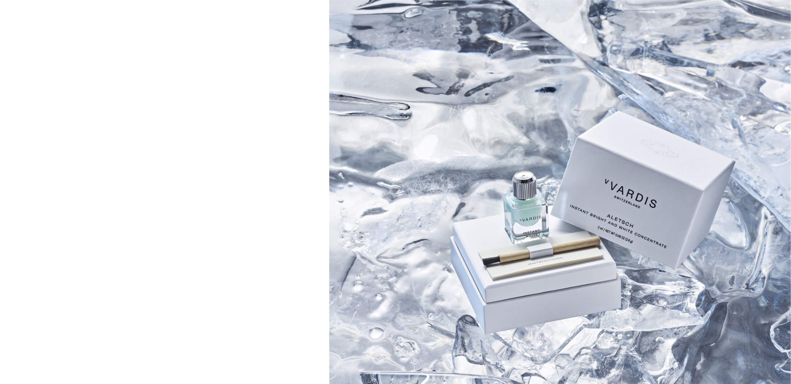 dentifrice Aletsch et son emballage sur de la glace